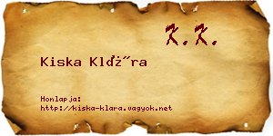 Kiska Klára névjegykártya