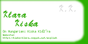 klara kiska business card